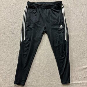 Adidas Pants Mens XL Black Climacool 3 Stripe Track Joggers Zip Soccer Workout